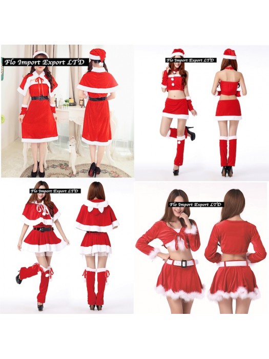 Vestiti Donna Costume Babbo Natale Completi HOS013-16