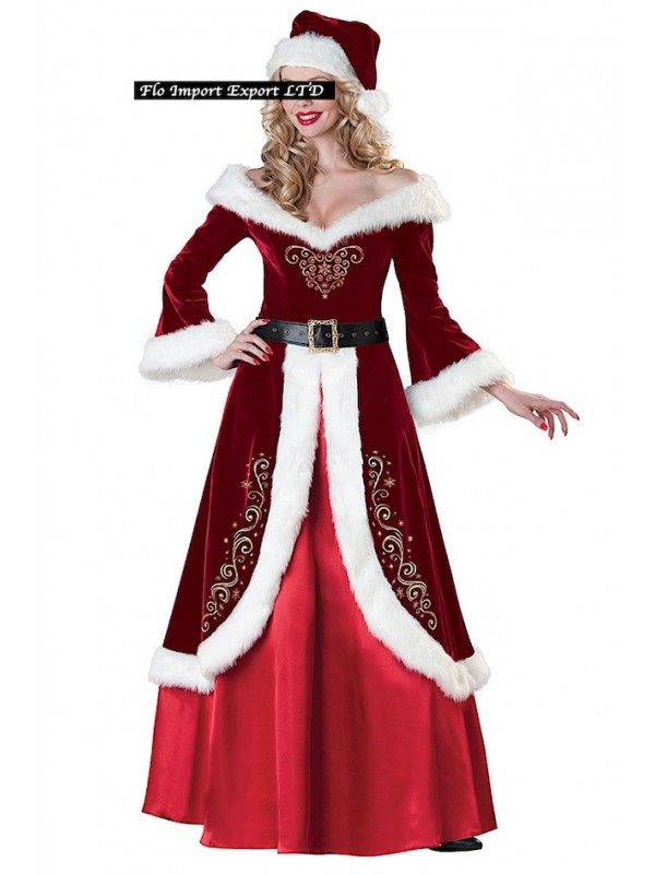 Vestito Donna Costume Babbo Natale Cosplay Hostess Christmas dresses HOS030 