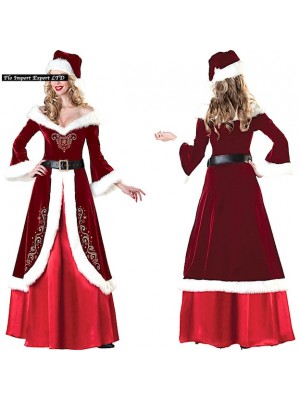 Vestito Donna Costume Babbo Natale Hostess HOS030