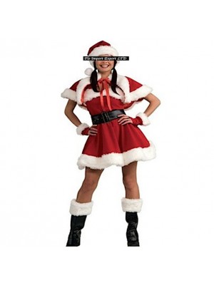 Vestito Donna Mini Costume Babbo Natale Cosplay Hostess HOS032