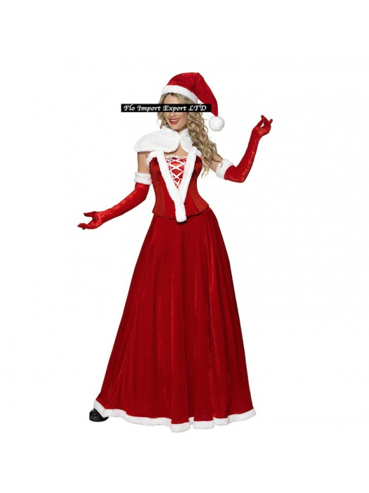 Vestito Donna Costume Babbo Natale Cosplay Hostess HOS033