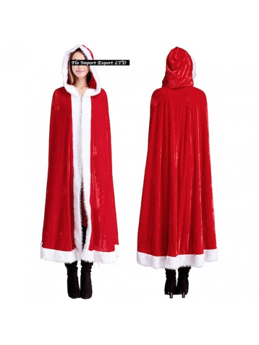 Mantello Donna Costume Babbo Natale HOS035