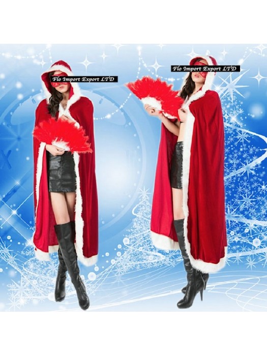 Mantello Donna Costume Babbo Natale HOS036