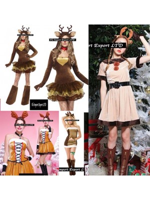 Vestito Donna Mini Costume Renna Natale HOS037-40