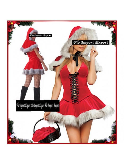 Vestito Costume Babbo Natale Donna Cosplay Hostess HOS048