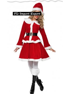 Vestito Gonna Top Donna Babbo Natale Cosplay Hostess HOS051