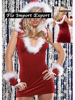 Mini Vestito Donna Babbo Natale Cosplay Hostess HOS058