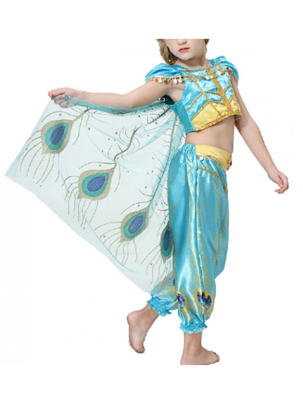 Simile Jasmine Vestito Carnevale Azzurro Bimba JASMIN03