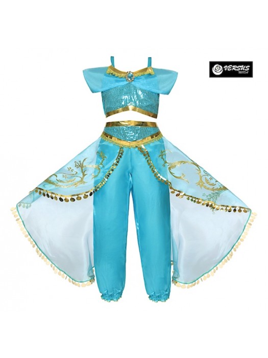 Simile Jasmine Vestito Carnevale Azzurro Bimba JASMIN06