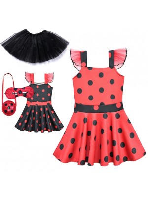  Vestito Coccinella Bambina Festa Tutù Tutulette LADV04