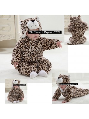 Leopardo Costume Carnevale Calda Tuta Pile Imbottita LEOP01