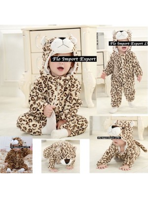 Leopardo Costume Carnevale Calda Tuta Pile LEOP02