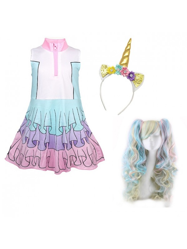 Simile Lol Unicorn Vestito Carnevale Bambina Lolunic5