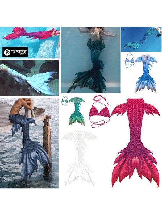 Costume Coda Sirena Unisex Donna Professionale Mermaid Tail Mare Piscina SMZ019