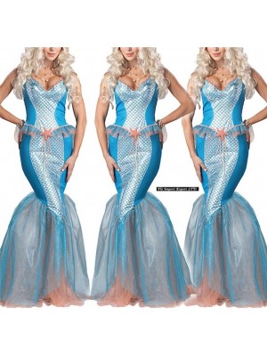 Sirena Vestito Carnevale Donna Ragazza Cosplay MECOS01