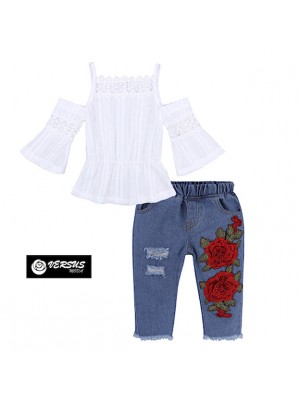 Maglia Top Spalle Scoperte e Jeans Bambina SETCH13