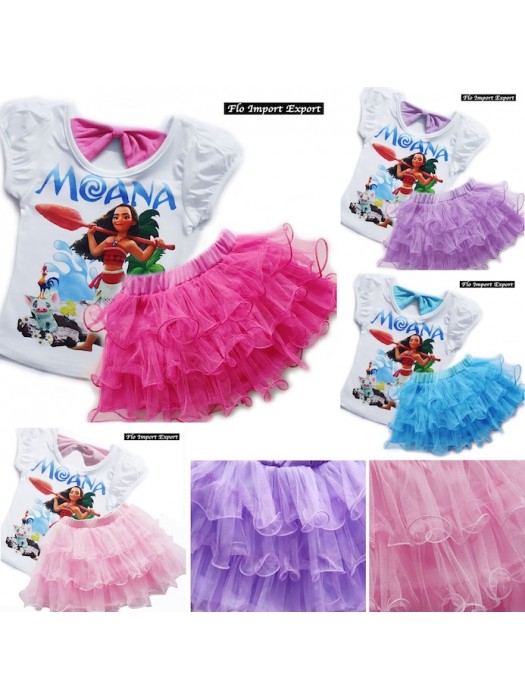 Vaiana Completo Maglia Gonna Bambina SETVA01