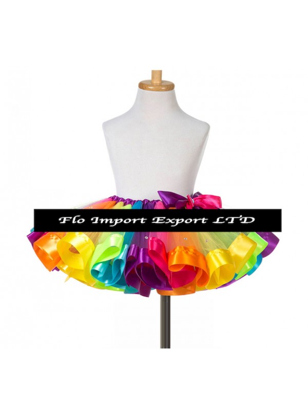 Gonna Tutù Tulle Arcobaleno Strass Bambina SKIR010