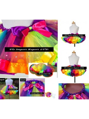 Gonna Tutù Tulle Arcobaleno Strass Bambina SKIR010