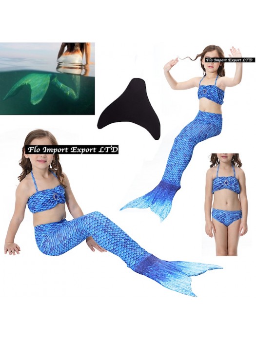 Costume Coda Sirena Monopinna Mare Piscina SM0018 BLU