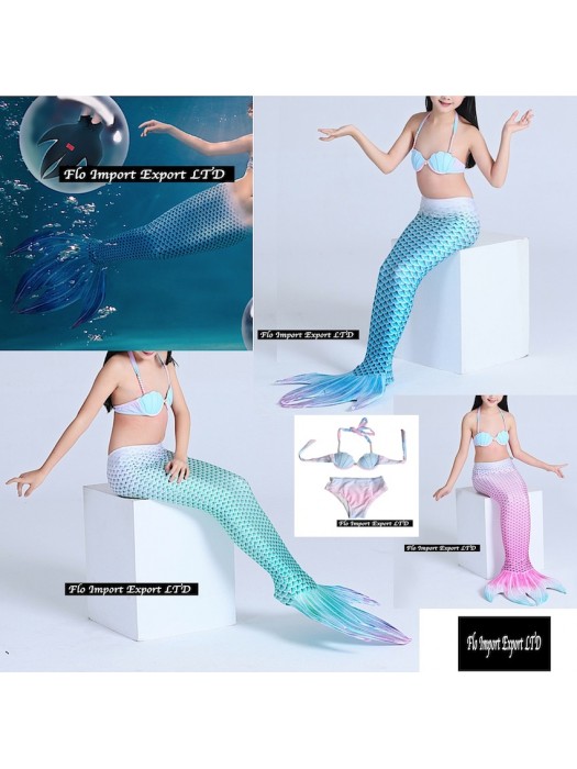 Costume Coda Sirena 4 Punte Bambina Mare Piscina SMZ013 