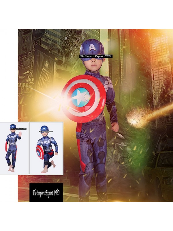 Capitan America Vestito Costume Carnevale Bambino SUP005