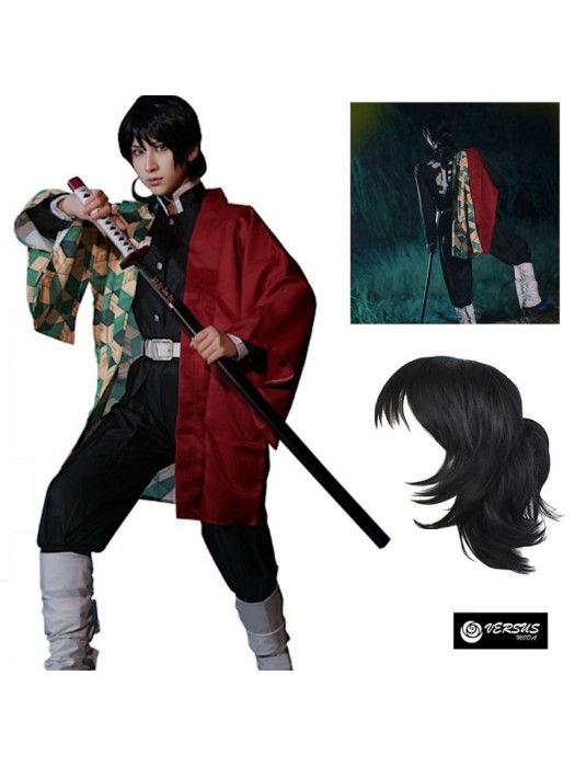 Simil Demonslayer Vestito Carnevale Cosplay Tomioca Anime Costume Parrucca Wig DEMSLA01