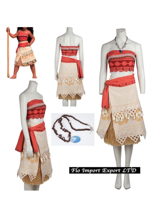 Vaiana Oceania Vestito Carnevale Donna Bambina VAIDR02