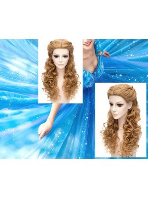 Simile Frozen Parrucca Carnevale Elsa 2 Capelli Sciolti Cosplay Wig WAFF007