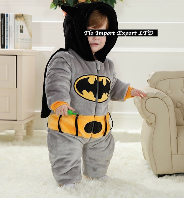 Batman Costume Carnevale Calda Tuta Pile Imbottita BATBABY01