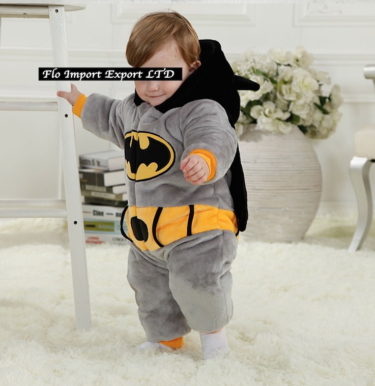 Batman Costume Carnevale Calda Tuta Bambino Boy Costume Baby Onesie BATBABY01