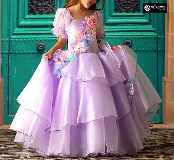 Fun Shack Costume Principessa Medievale Viola Bambina, Vestito Carnevale Bambine Taglia M
