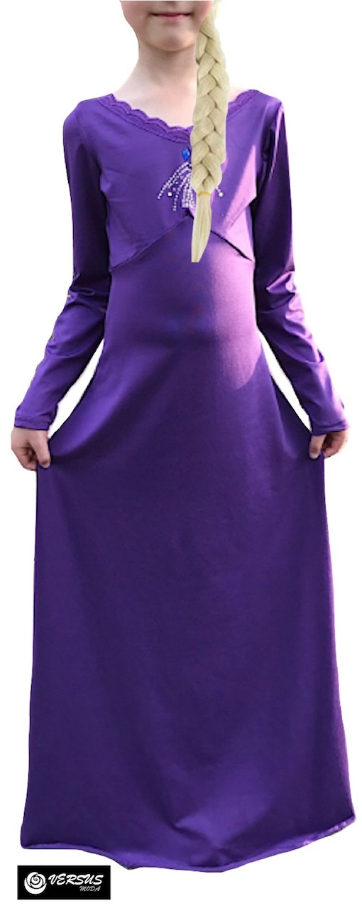 Simil Frozen 2 Vestito Carnevale Elsa Viola FROZ012