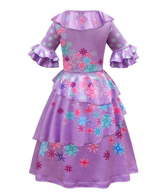 Costume Da Principessa Viola Per Bambine 3-10 Anni - Set 11 Pezzi Con Vestito, Corona, Parrucca, Guanti E Accessori - Abito Elegante Con Paillettes Per Carnevale, Halloween, Compleanno - 2